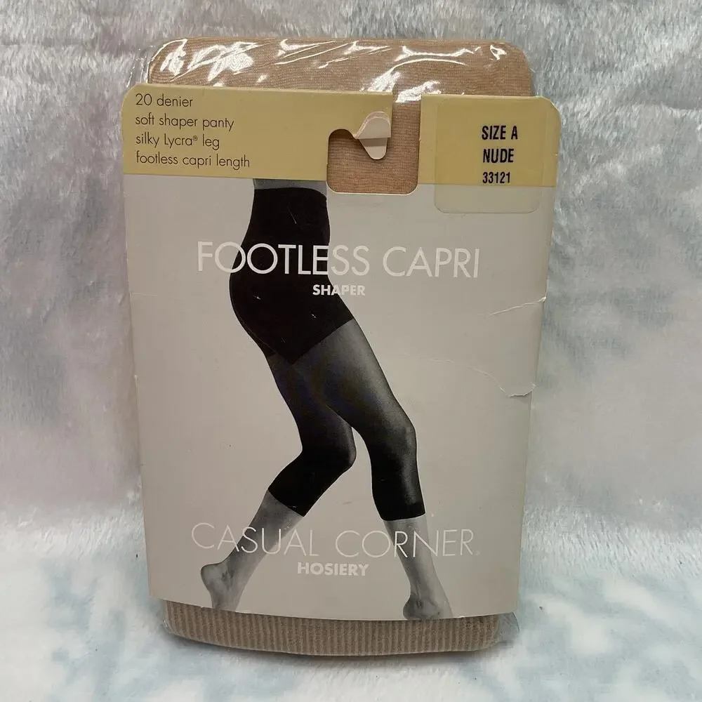 Vintage SEALED Casual Corner Hosiery Footless Capri Shaper Nude